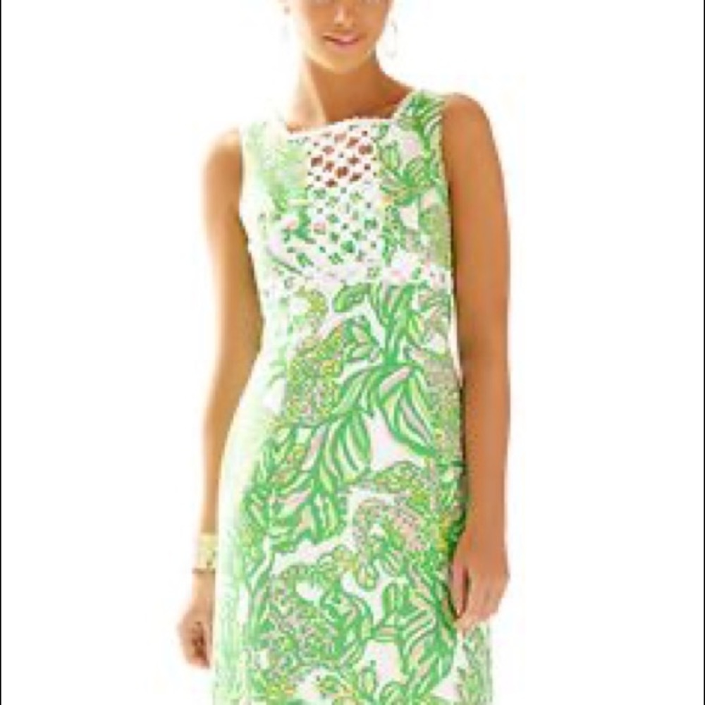 Lily Pulitzer Green & White Shift Dress